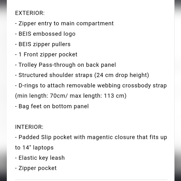 BEIS Burgundy Tote Bag - Picture 6 of 8